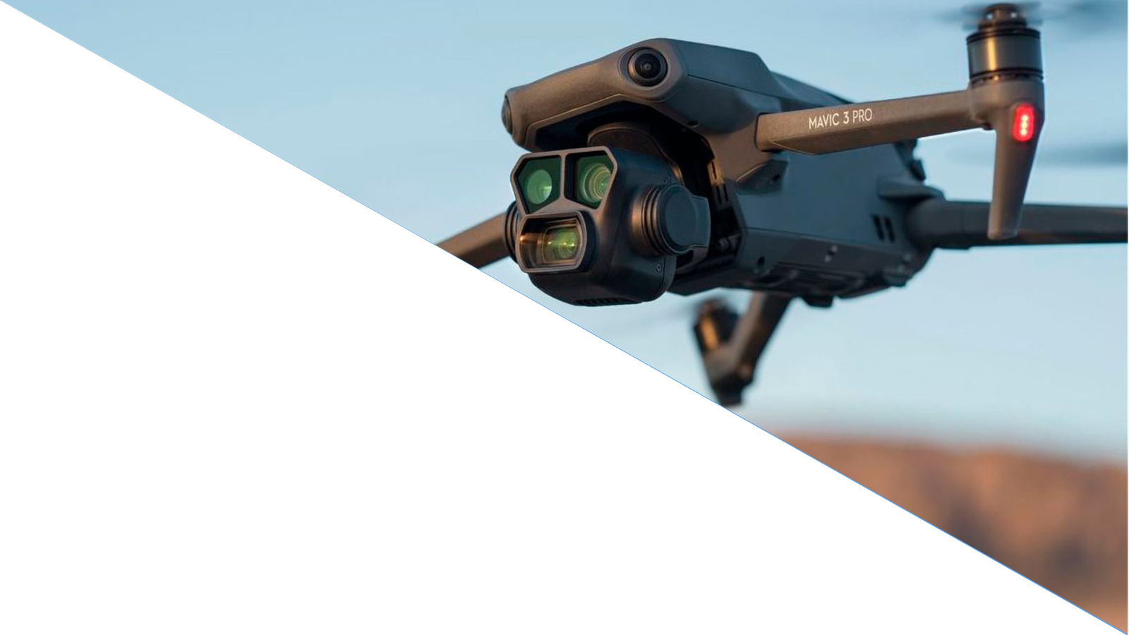 Imagen triangular lateral de un dron